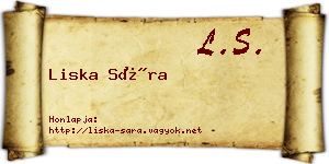 Liska Sára névjegykártya